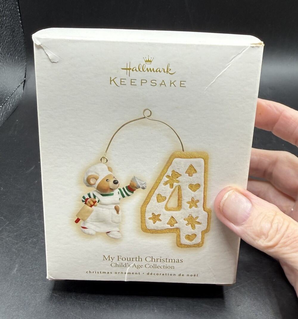 My Fourth Christmas Child's Age Collection 4th Hallmark Ornament EUC -48D